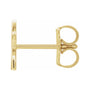 Sapphire Row Gold Single Initial Stud Earring - R, 14K Yellow Gold (view 2)