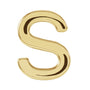 Sapphire Row Gold Single Initial Stud Earring - S, 14K Yellow Gold