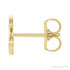 Sapphire Row Gold Single Initial Stud Earring - S, 14K Yellow Gold (view 2)