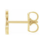 Sapphire Row Gold Single Initial Stud Earring - S, 14K Yellow Gold (view 2)