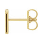 Sapphire Row Gold Single Initial Stud Earring - T, 14K Yellow Gold (view 2)