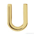 Sapphire Row Gold Single Initial Stud Earring - U, 14K Yellow Gold