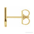Sapphire Row Gold Single Initial Stud Earring - U, 14K Yellow Gold (view 2)