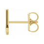 Sapphire Row Gold Single Initial Stud Earring - U, 14K Yellow Gold (view 2)