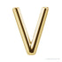 Sapphire Row Gold Single Initial Stud Earring - V, 14K Yellow Gold
