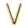 Sapphire Row Gold Single Initial Stud Earring - V, 14K Yellow Gold