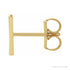 Sapphire Row Gold Single Initial Stud Earring - V, 14K Yellow Gold (view 2)