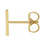 Sapphire Row Gold Single Initial Stud Earring - V, 14K Yellow Gold (view 2)