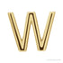 Sapphire Row Gold Single Initial Stud Earring - W, 14K Yellow Gold