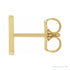 Sapphire Row Gold Single Initial Stud Earring - W, 14K Yellow Gold (view 2)