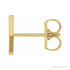 Sapphire Row Gold Single Initial Stud Earring - X, 14K Yellow Gold (view 2)