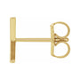 Sapphire Row Gold Single Initial Stud Earring - X, 14K Yellow Gold (view 2)