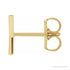 Sapphire Row Gold Single Initial Stud Earring - Y, 14K Yellow Gold (view 2)
