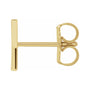 Sapphire Row Gold Single Initial Stud Earring - Y, 14K Yellow Gold (view 2)