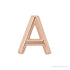 Sapphire Row Gold Single Initial Stud Earring - A, 14K Rose Gold