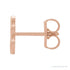 Sapphire Row Gold Single Initial Stud Earring - B, 14K Rose Gold (view 2)