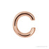 Sapphire Row Gold Single Initial Stud Earring - C, 14K Rose Gold