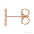 Sapphire Row Gold Single Initial Stud Earring - C, 14K Rose Gold (view 2)