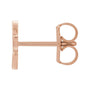 Sapphire Row Gold Single Initial Stud Earring - C, 14K Rose Gold (view 2)