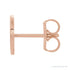 Sapphire Row Gold Single Initial Stud Earring - D, 14K Rose Gold (view 2)