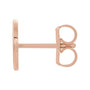 Sapphire Row Gold Single Initial Stud Earring - D, 14K Rose Gold (view 2)