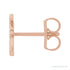 Sapphire Row Gold Single Initial Stud Earring - E, 14K Rose Gold (view 2)