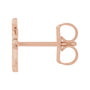 Sapphire Row Gold Single Initial Stud Earring - E, 14K Rose Gold (view 2)