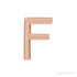 Sapphire Row Gold Single Initial Stud Earring - F, 14K Rose Gold