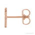 Sapphire Row Gold Single Initial Stud Earring - F, 14K Rose Gold (view 2)