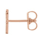 Sapphire Row Gold Single Initial Stud Earring - F, 14K Rose Gold (view 2)