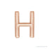 Sapphire Row Gold Single Initial Stud Earring - H, 14K Rose Gold