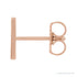 Sapphire Row Gold Single Initial Stud Earring - H, 14K Rose Gold (view 2)