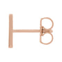 Sapphire Row Gold Single Initial Stud Earring - H, 14K Rose Gold (view 2)