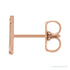 Sapphire Row Gold Single Initial Stud Earring - I, 14K Rose Gold (view 2)