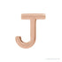 Sapphire Row Gold Single Initial Stud Earring - J, 14K Rose Gold