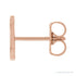 Sapphire Row Gold Single Initial Stud Earring - J, 14K Rose Gold (view 2)