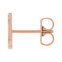 Sapphire Row Gold Single Initial Stud Earring - J, 14K Rose Gold (view 2)