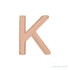 Sapphire Row Gold Single Initial Stud Earring - K, 14K Rose Gold