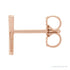 Sapphire Row Gold Single Initial Stud Earring - K, 14K Rose Gold (view 2)