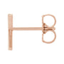 Sapphire Row Gold Single Initial Stud Earring - K, 14K Rose Gold (view 2)