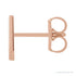 Sapphire Row Gold Single Initial Stud Earring - L, 14K Rose Gold (view 2)