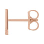 Sapphire Row Gold Single Initial Stud Earring - L, 14K Rose Gold (view 2)