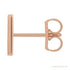 Sapphire Row Gold Single Initial Stud Earring - M, 14K Rose Gold (view 2)