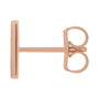 Sapphire Row Gold Single Initial Stud Earring - M, 14K Rose Gold (view 2)