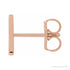 Sapphire Row Gold Single Initial Stud Earring - N, 14K Rose Gold (view 2)