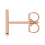 Sapphire Row Gold Single Initial Stud Earring - N, 14K Rose Gold (view 2)