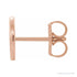 Sapphire Row Gold Single Initial Stud Earring - O, 14K Rose Gold (view 2)