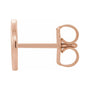 Sapphire Row Gold Single Initial Stud Earring - O, 14K Rose Gold (view 2)