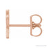Sapphire Row Gold Single Initial Stud Earring - P, 14K Rose Gold (view 2)