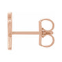Sapphire Row Gold Single Initial Stud Earring - P, 14K Rose Gold (view 2)